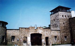 One of the gates of the Mauthausen camp
