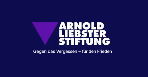 Logo der Arnold-Liebster-Stiftung mit dem Leitspruch „Gegen das Vergessen – für den Frieden“